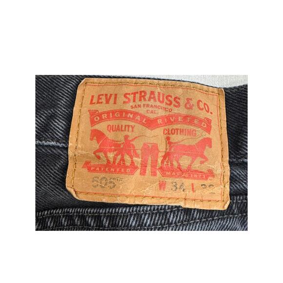 Mens Levi Black 505 34x32 - Picture 3 of 9